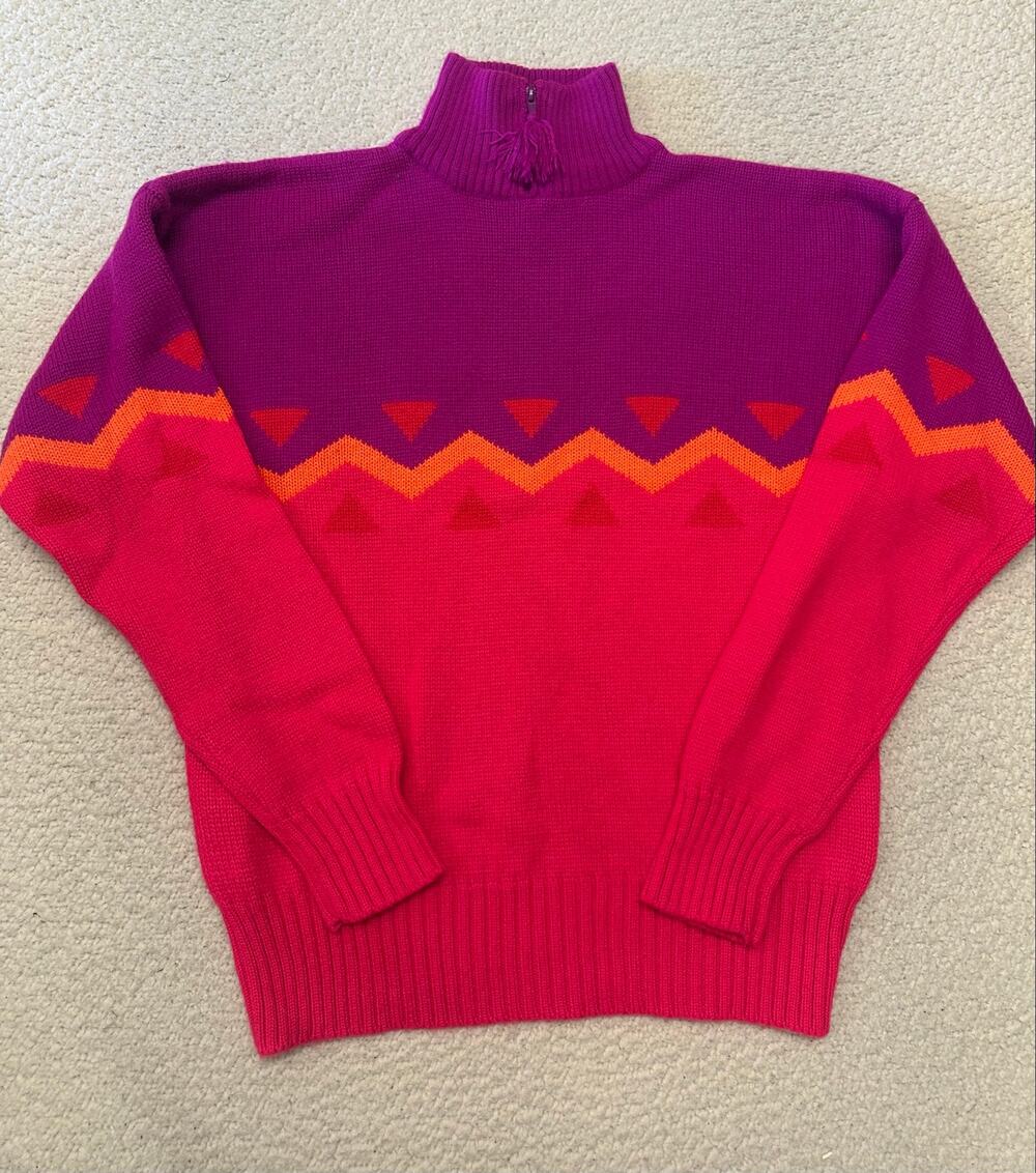 Obermeyer Womens 1/4 Zip Wool Blend Sweater Large